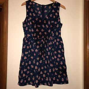 Navy blue Floral Dress